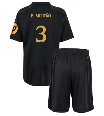 Real Madrid Eder Militao #3 Tredjeställ Barn 2023-24 Kortärmad (+ Korta byxor)